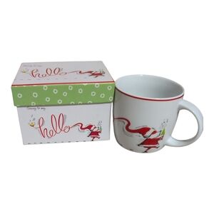 Rosanna White and Red Mug with Santa Design
